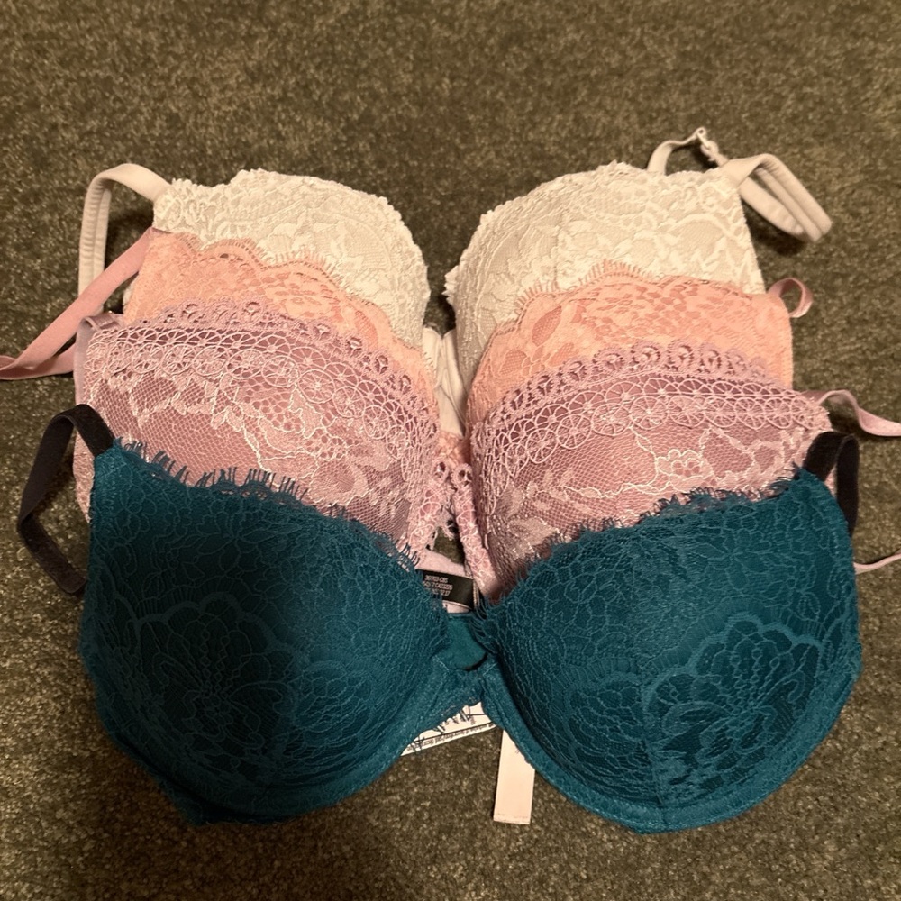 Victoria's Secret Lace Bra Set - Teal, Pink, Purple, White